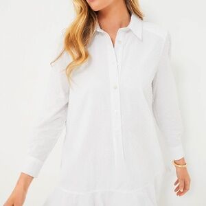 White Swiss Dot Callahan Shirt Dress NWT XS